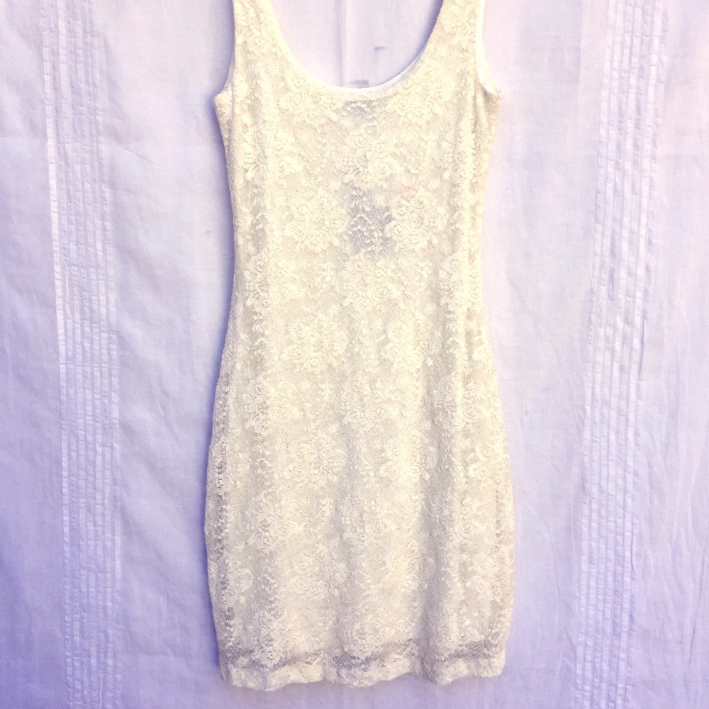 Soprano cute cream lace tank dress, NWT